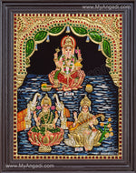 Ganesh Lakshmi Saraswathi Tanjore Painting