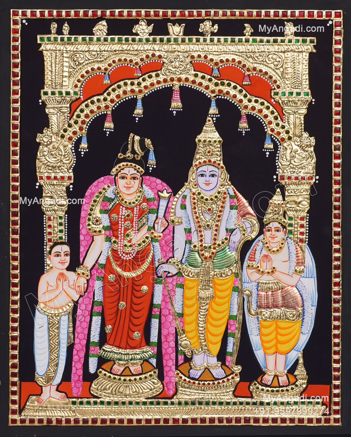 Andal Ranga Mannar Tanjore Painting