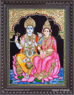 Vishnu Lakshmi Tanjore Painting