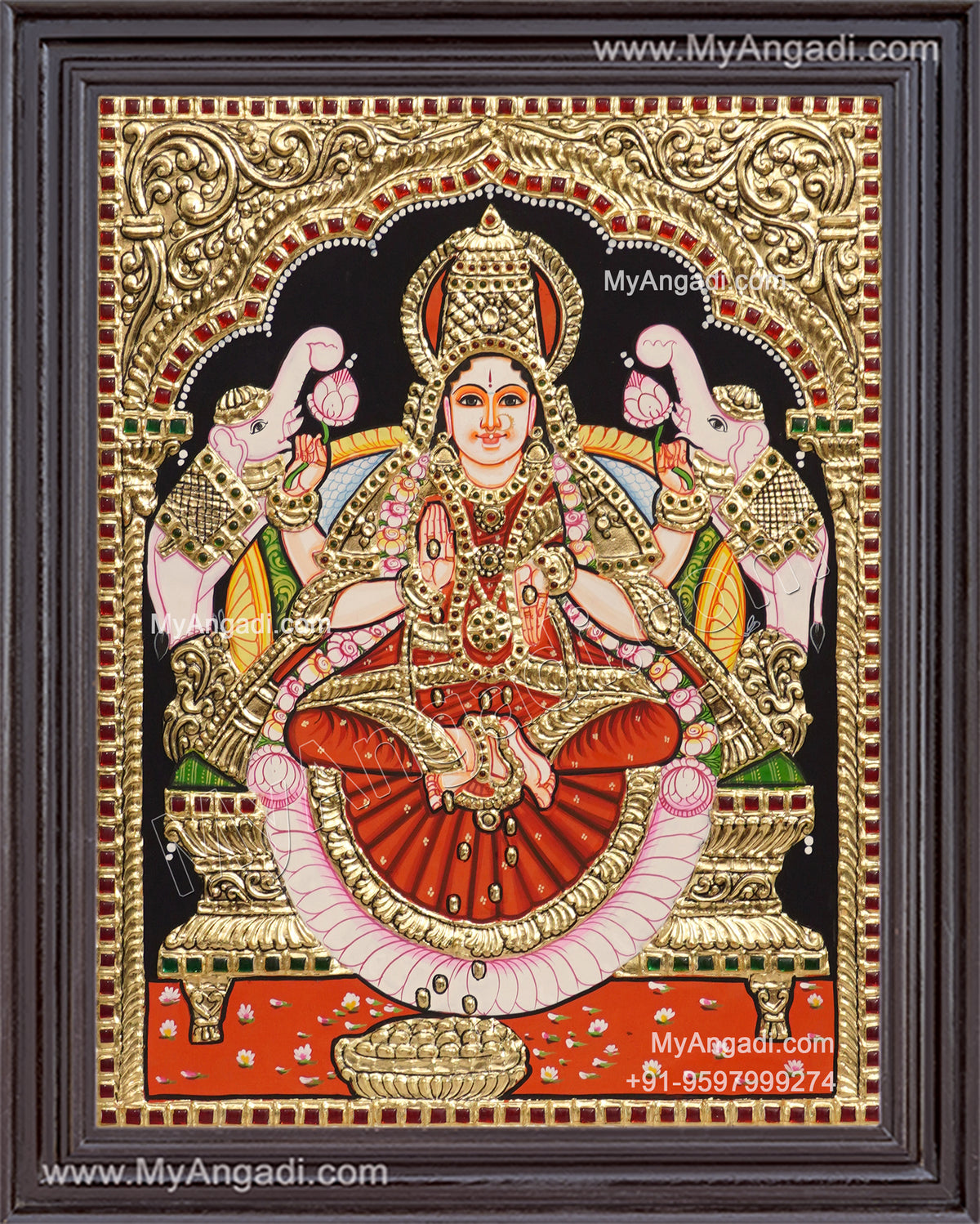 Gajalakshmi Tanjore Painting