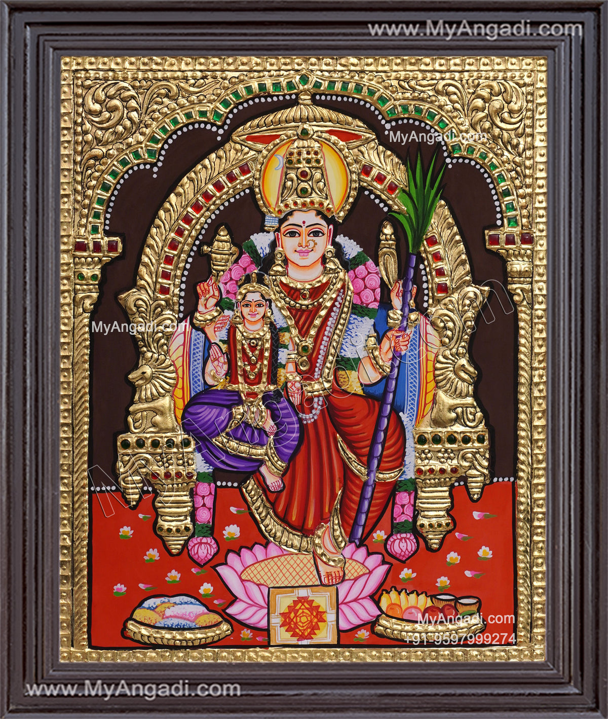 Lalitha Devi With Balambigai Tanjore Painting
