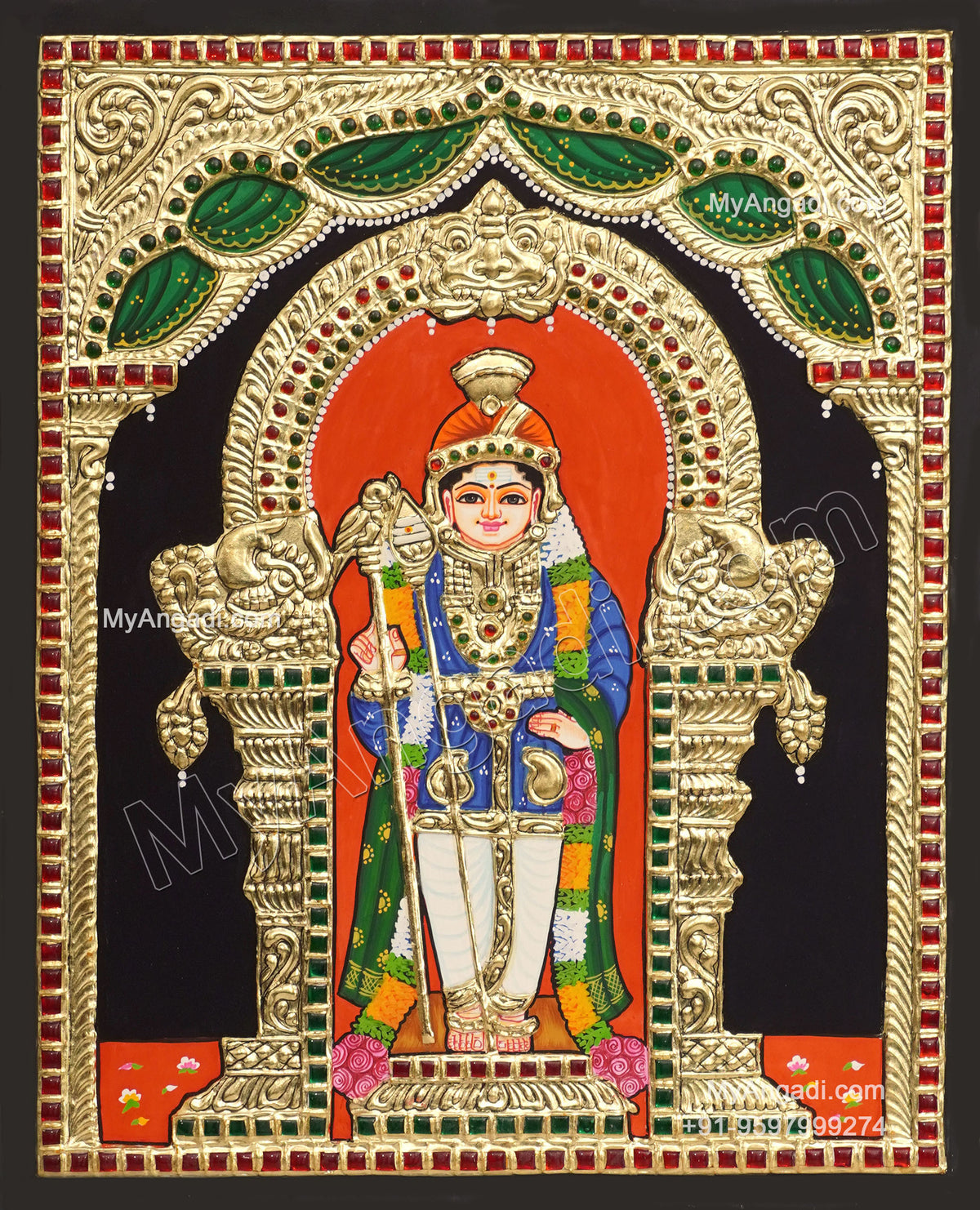 5 Set Ganesha Murugan Balaji Lakshmi Saraswathi Tanjore painting