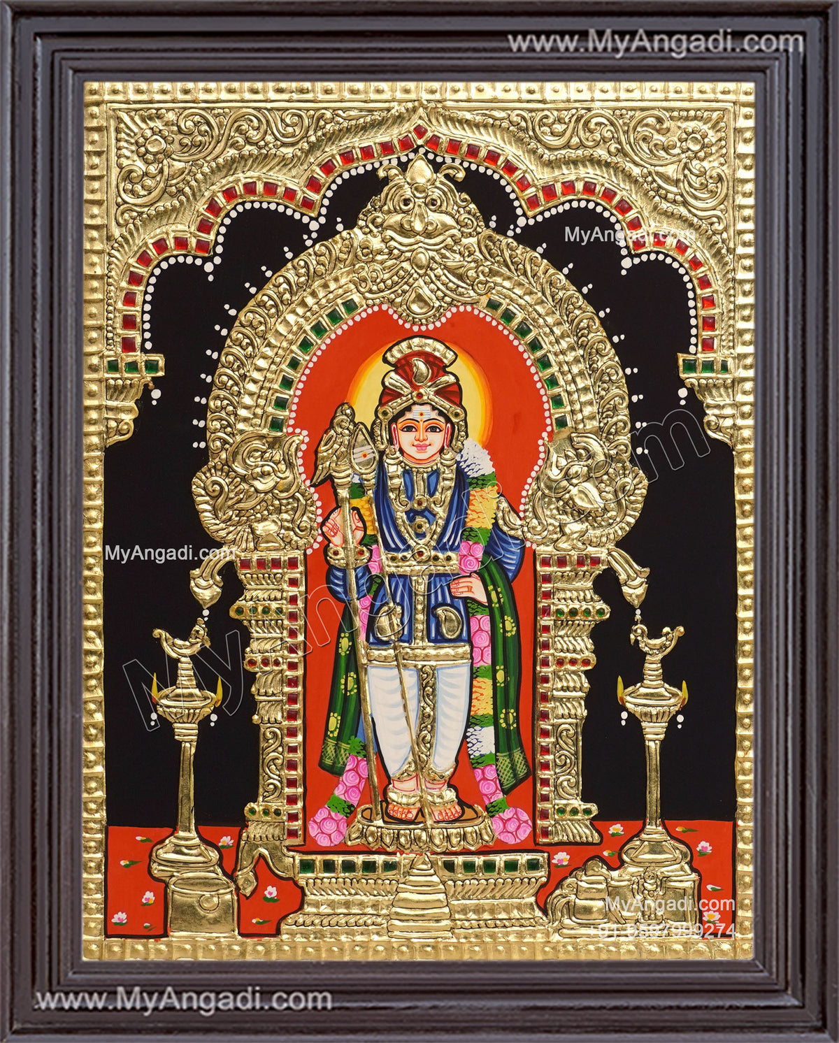 Raja Alangara Murugar Tanjore Painting