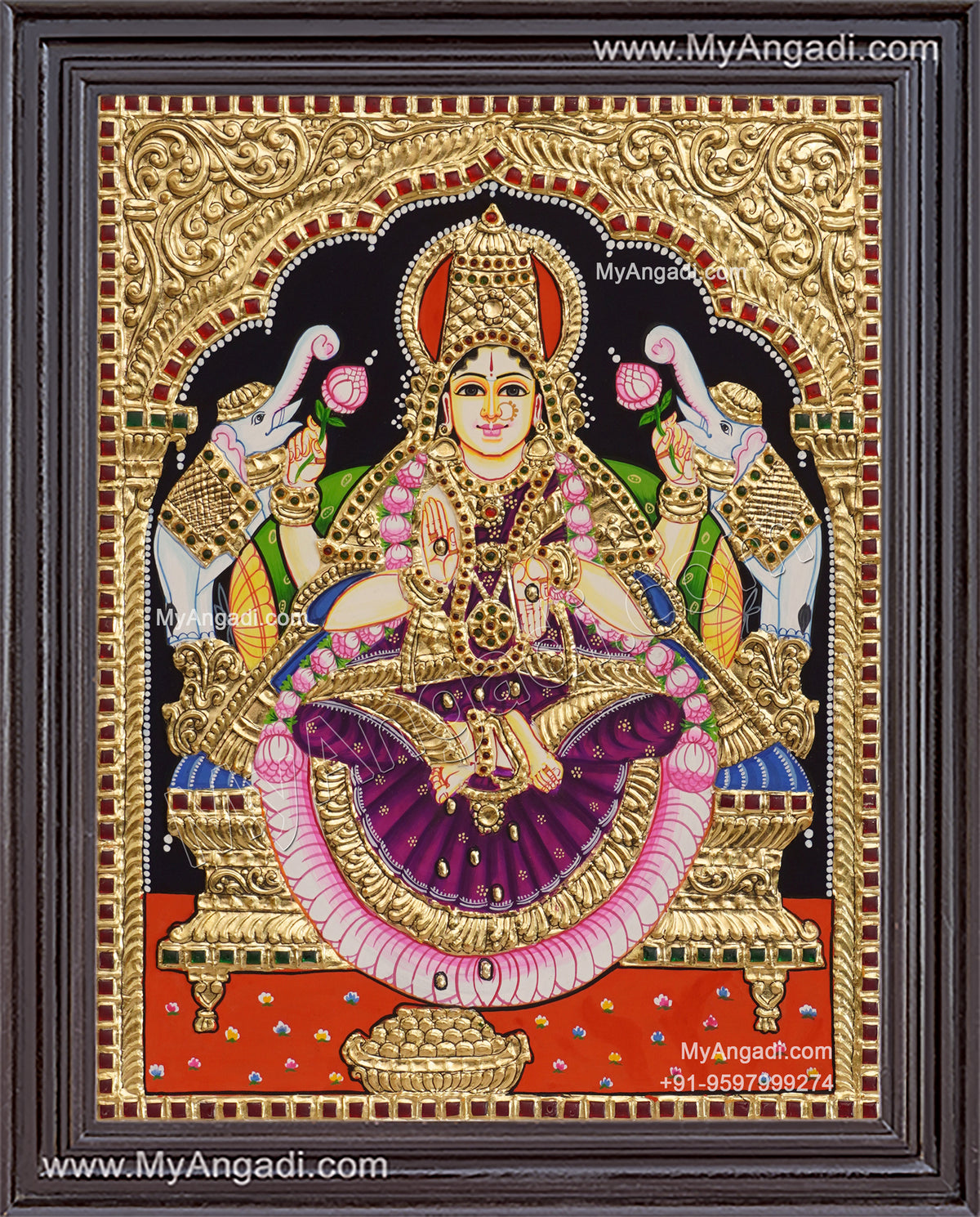 Gaja Lakshmi Tanjore Painting