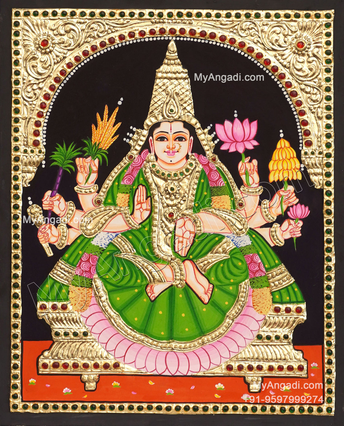 Dhanya Lakshmi Tanjore Painting