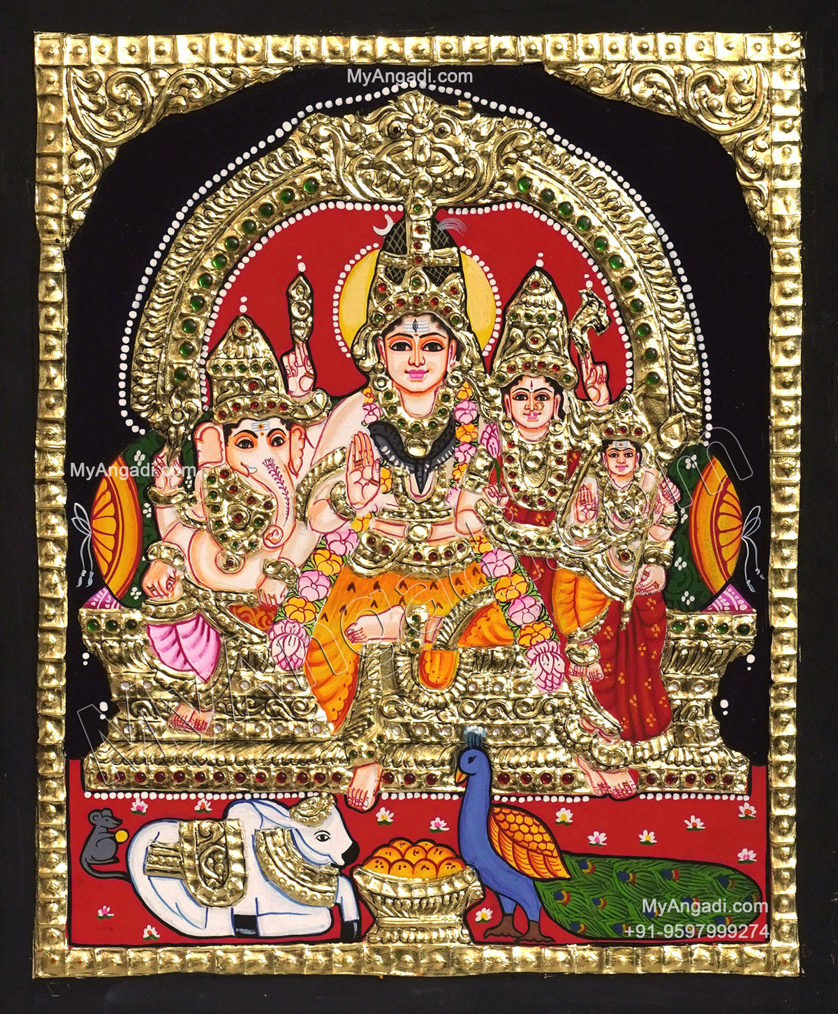 Shiva Family Tanjore Painting