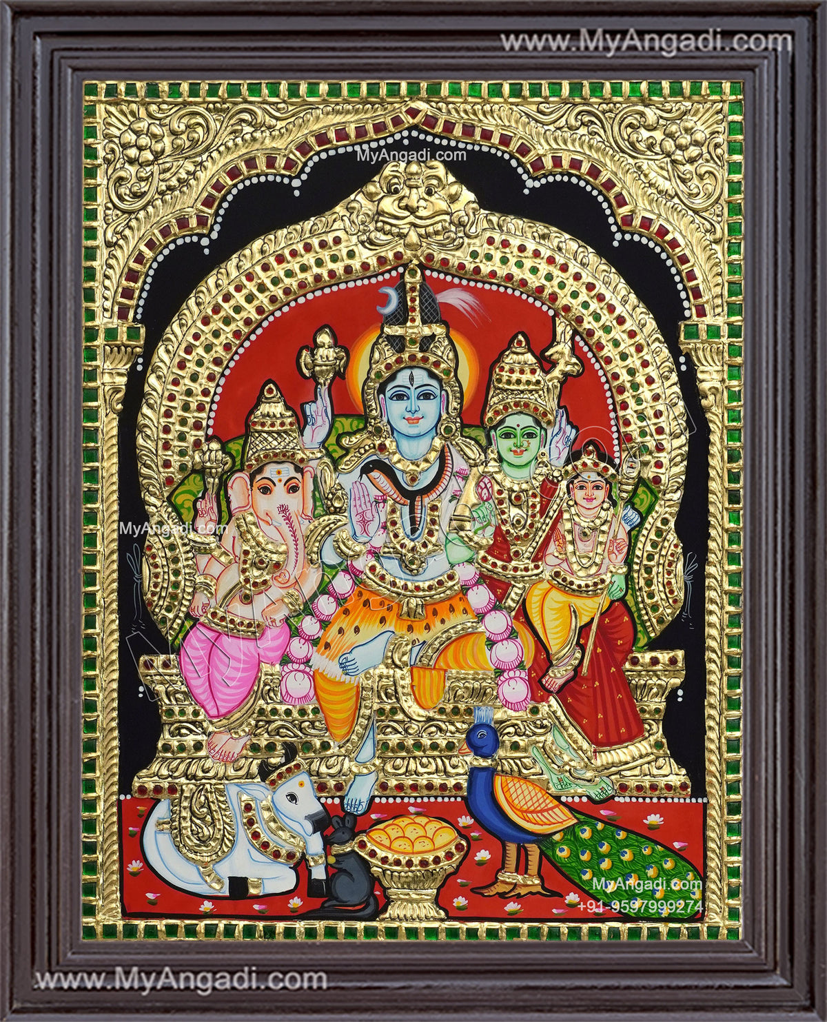 Shiva Family Tanjore Painting