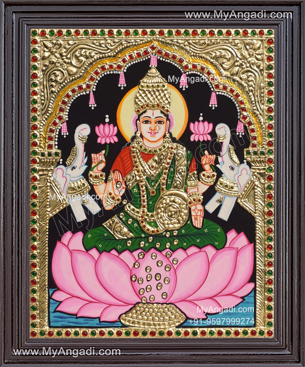 Gaja Lakshmi Tanjore Painting