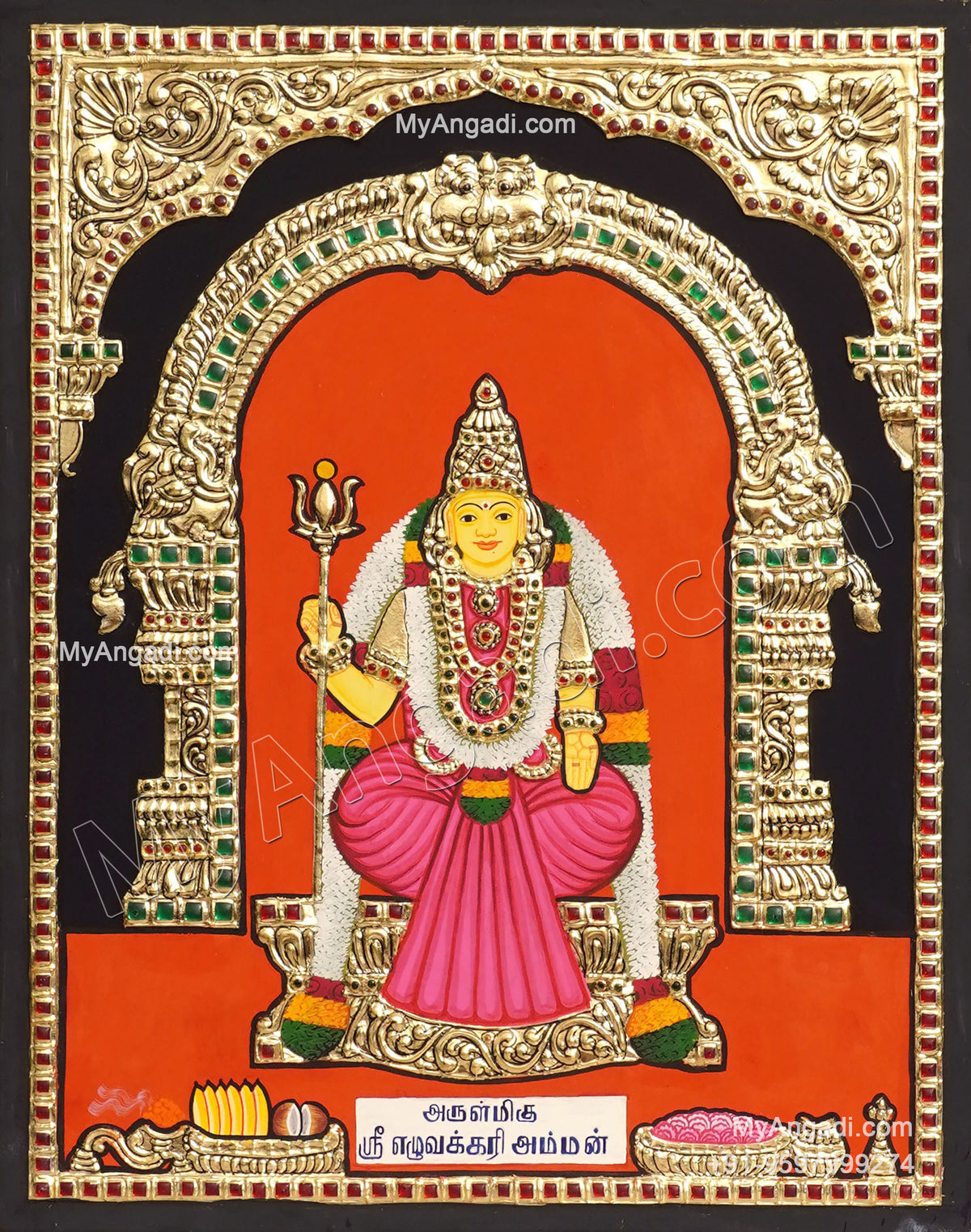 Sri Eluvakari Amman Tanjore Painting