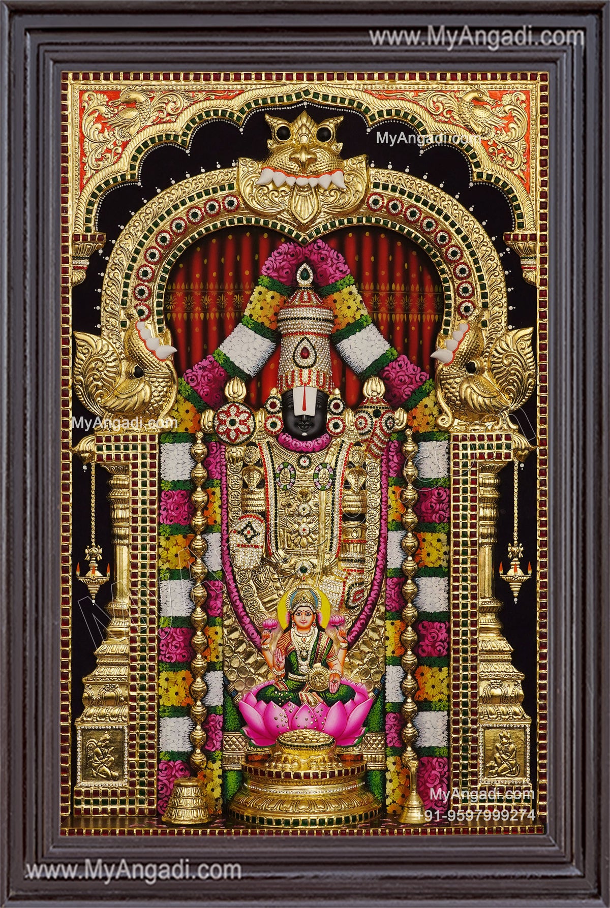 3d Balaji Lakshmi Tanjore Painting
