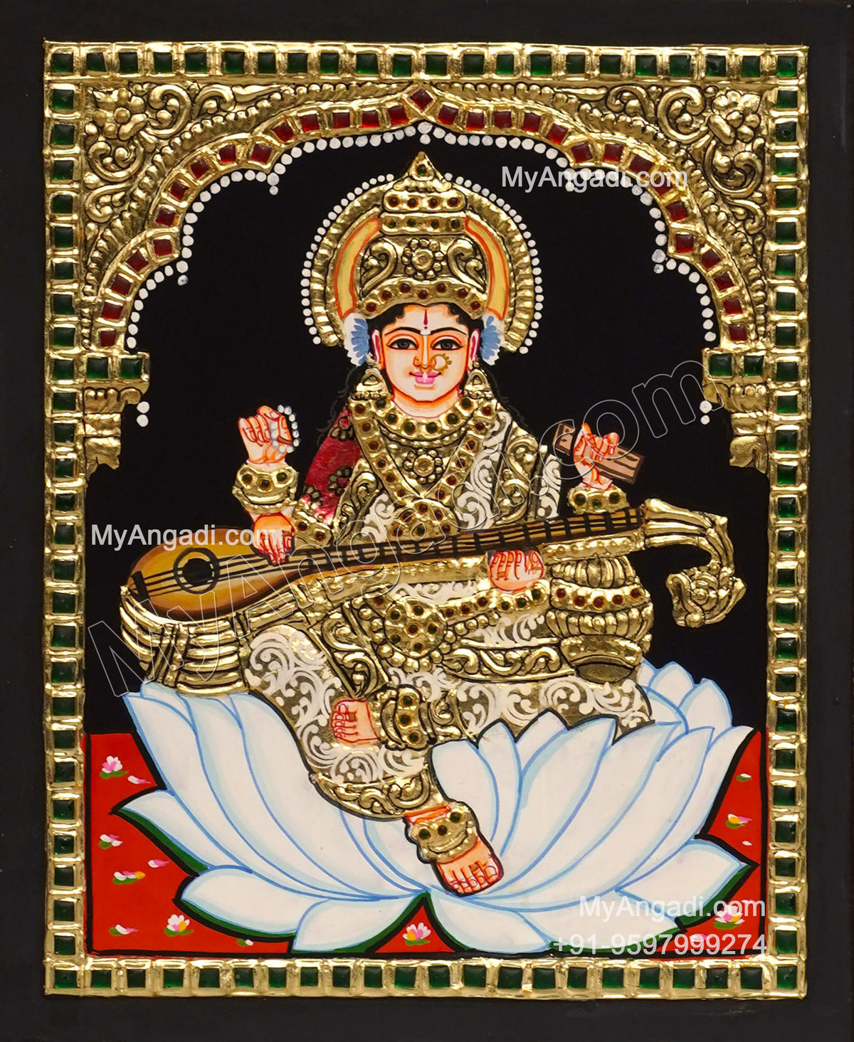 Saraswathi Tanjore Painting