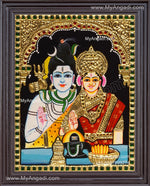 Shivan Parvathi Tanjore Painting