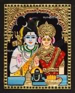 Shivan Parvathi Tanjore Painting