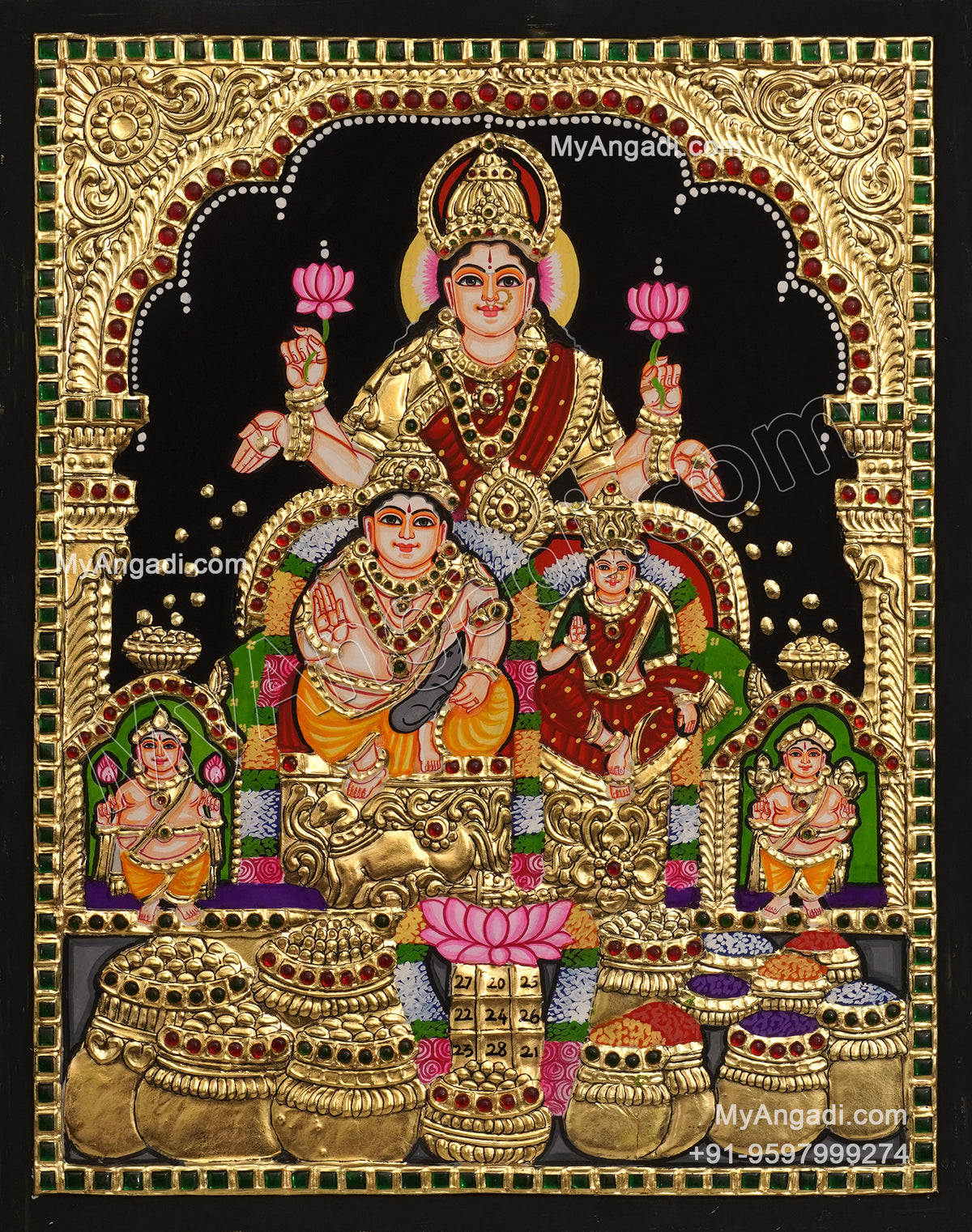 Kubera Lakshmi Tanjore Painting