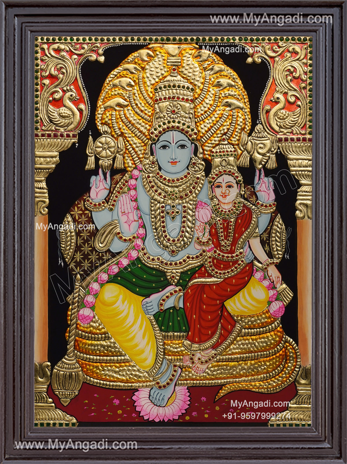 Vishnu Lakshmi Tanjore Painting