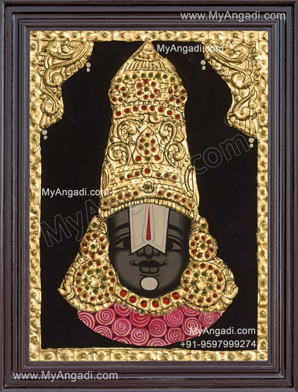 Balaji Face Tanjore Painting