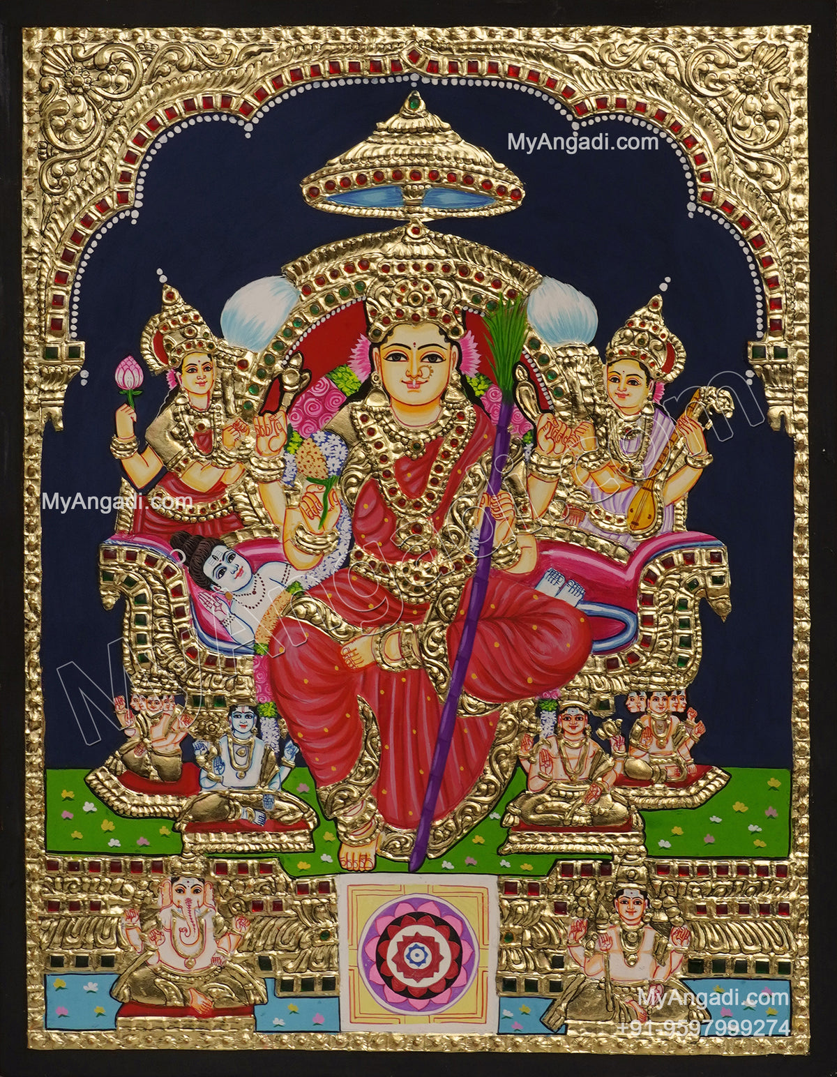 Raja Rajeshwari Tanjore Painting