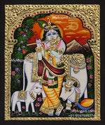 Cow Krishna Tanjore Painting