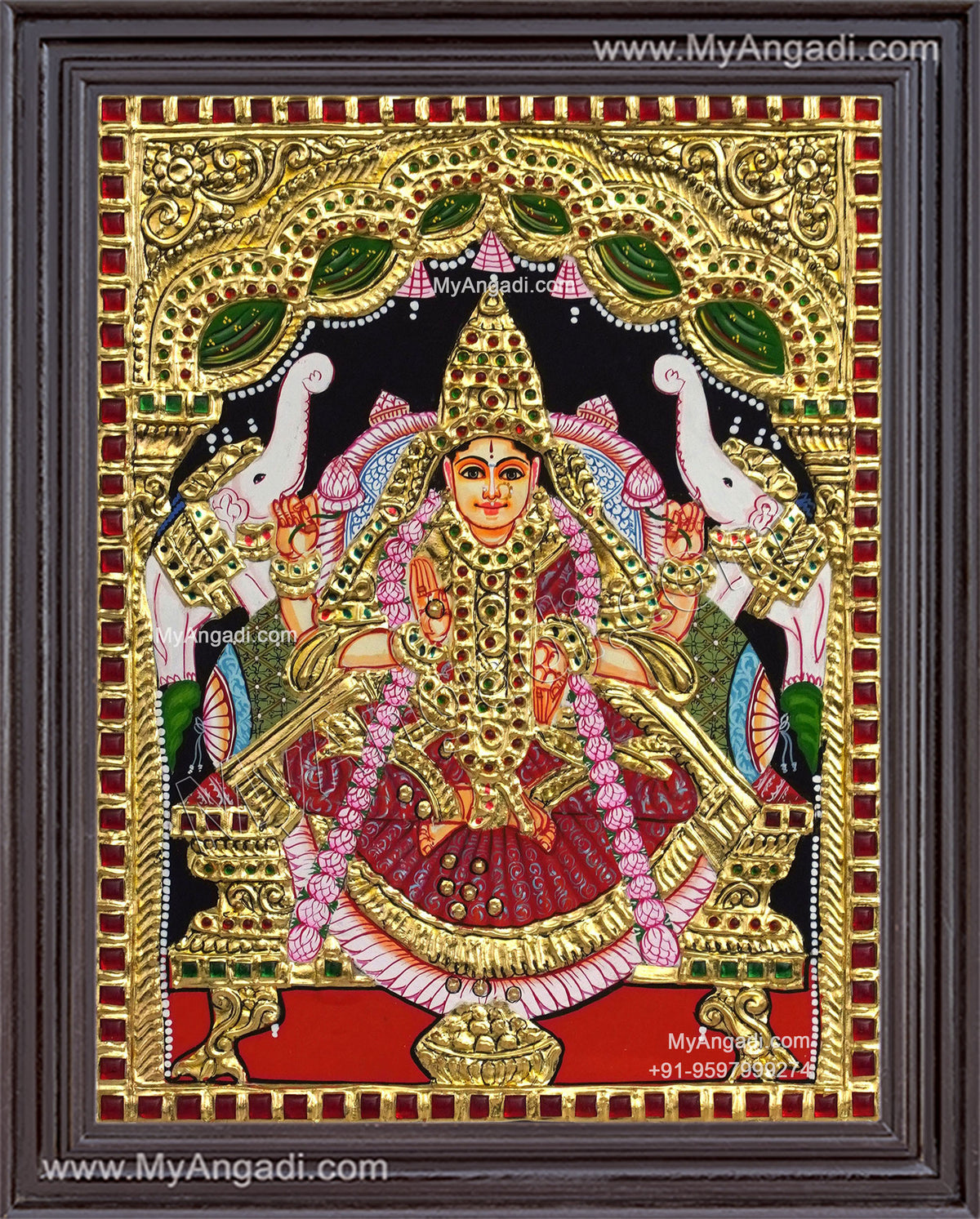 Gaja Lakshmi Tanjore Painting