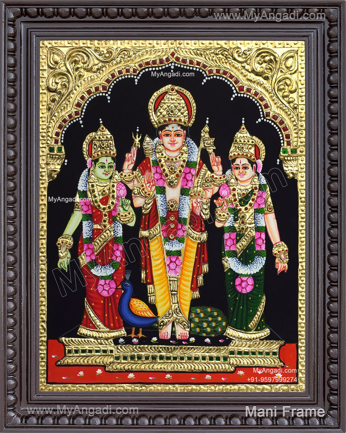 Murugan Valli Deivanai Tanjore Painting