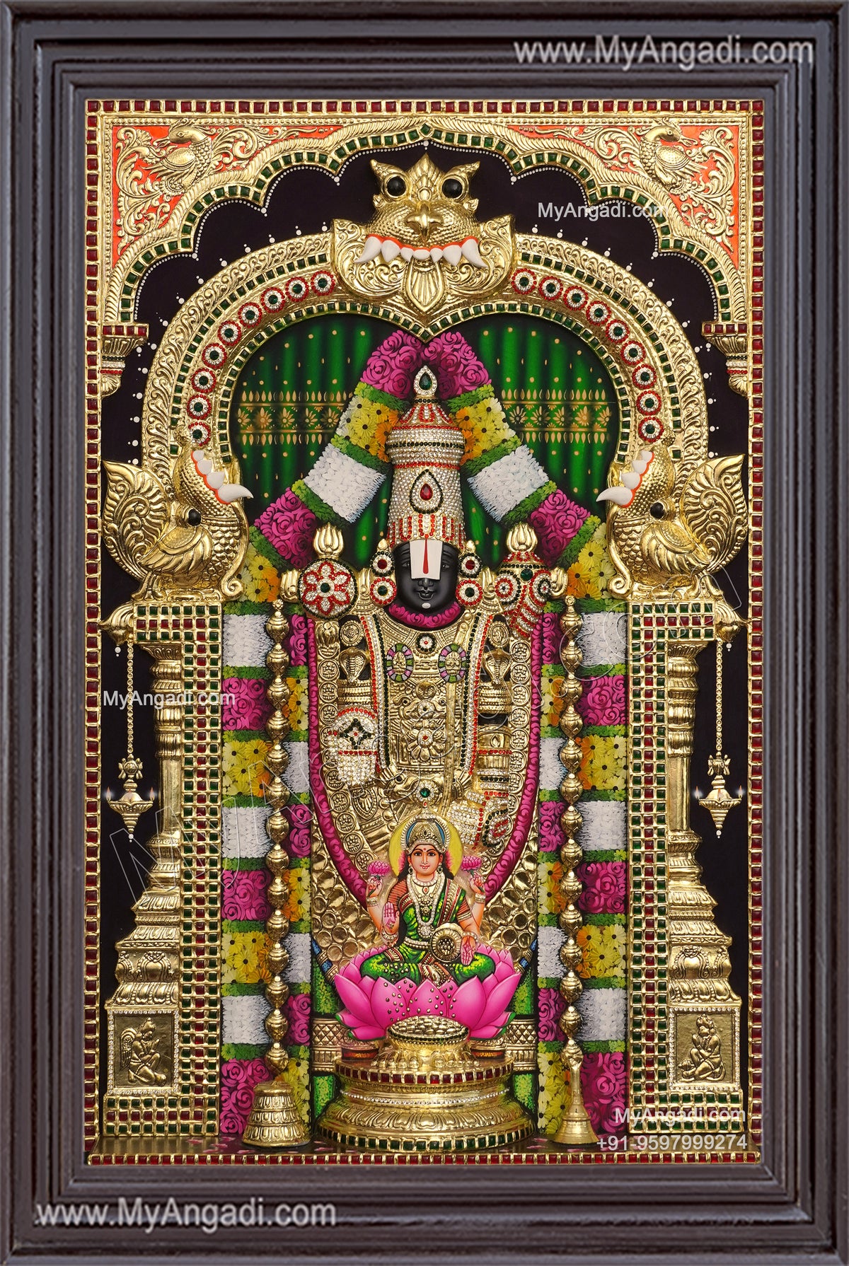 3d Balaji Lakshmi Tanjore Painting
