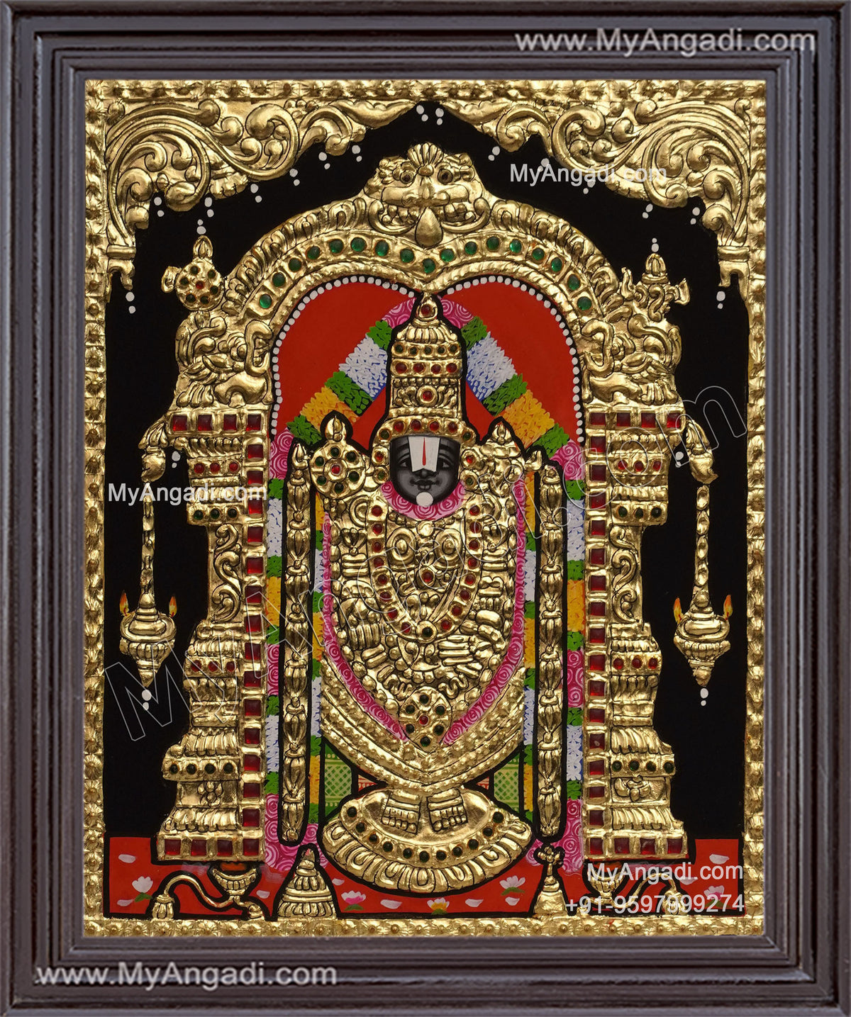 VenkateshwaraSwamy Tanjore Painting