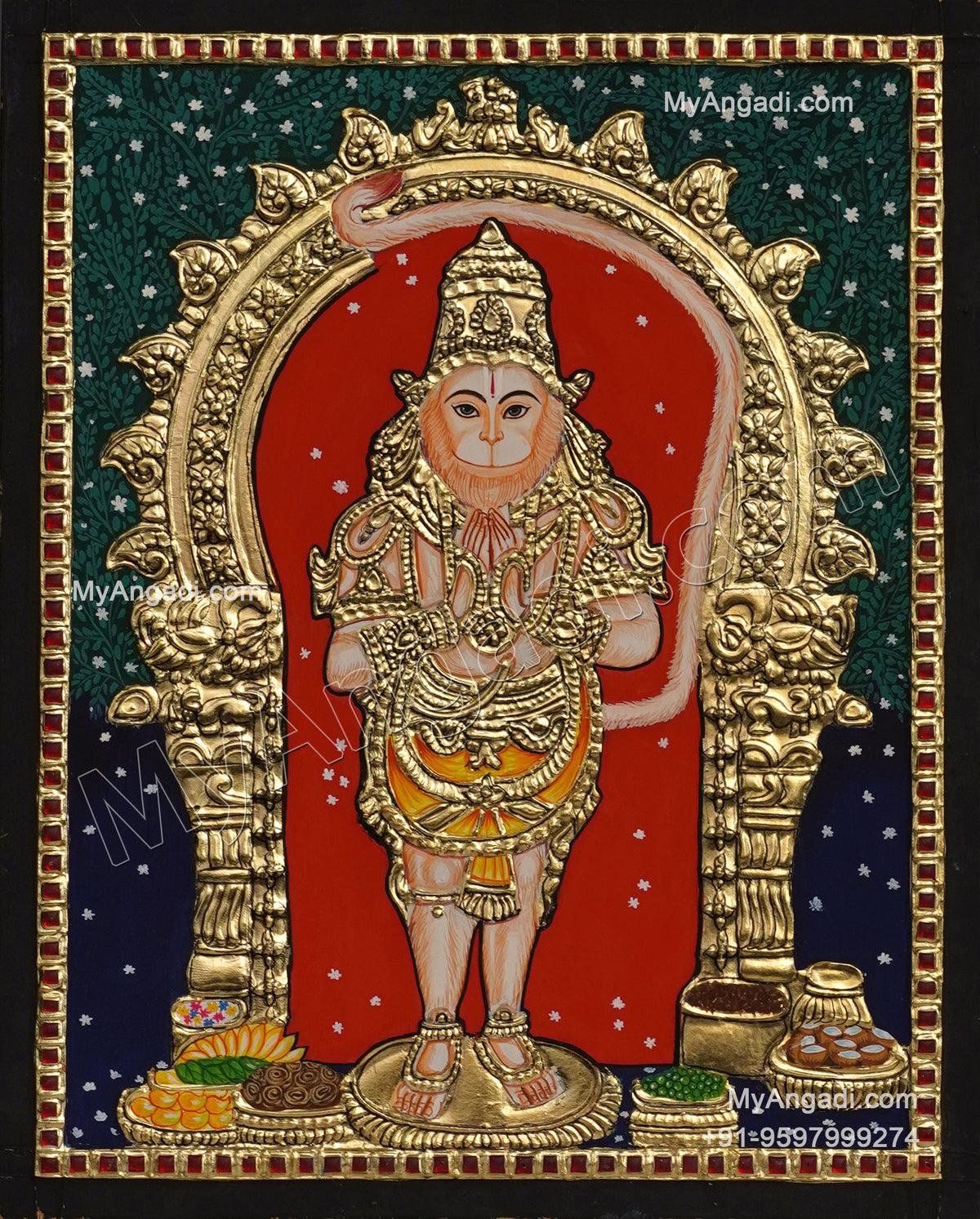 Hanuman Tanjore Painting