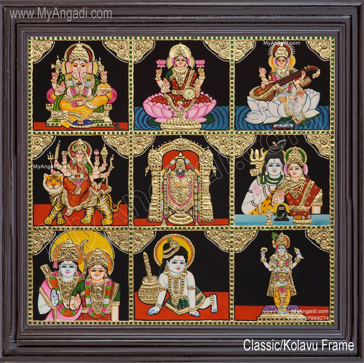 9 Panel Tanjore Painting