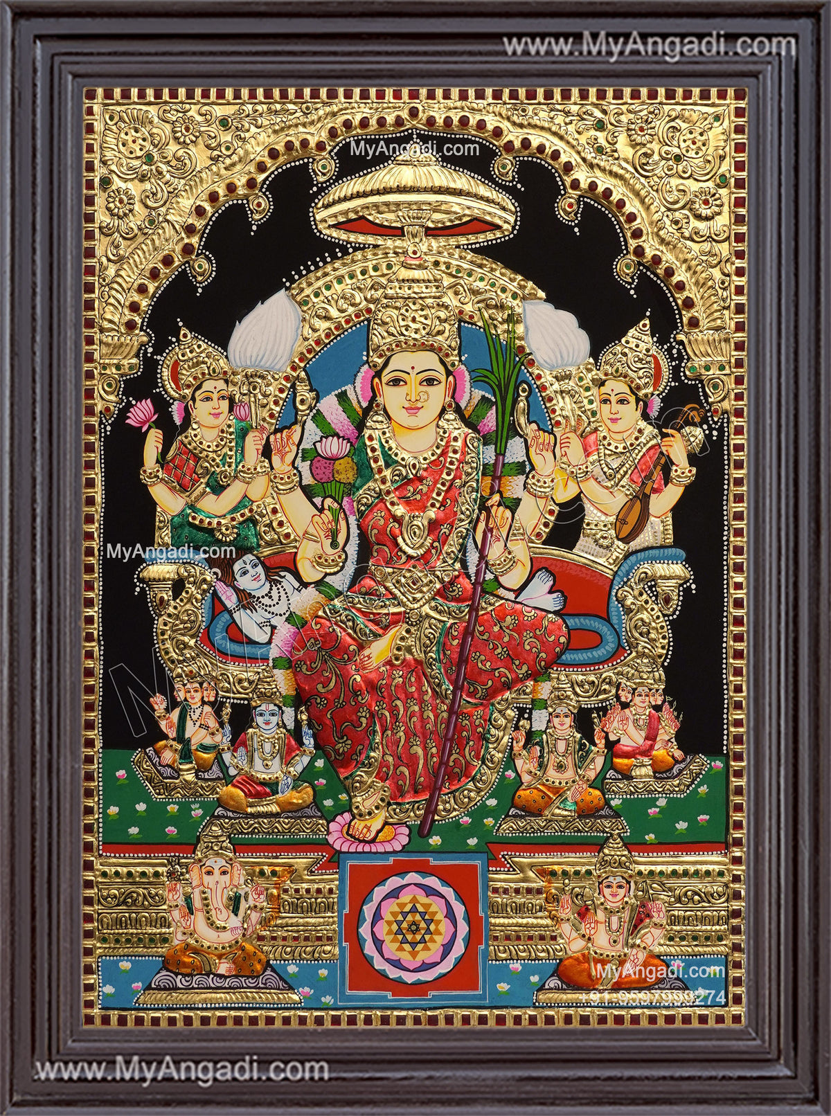 Raja Rajeshwari Tanjore Painting