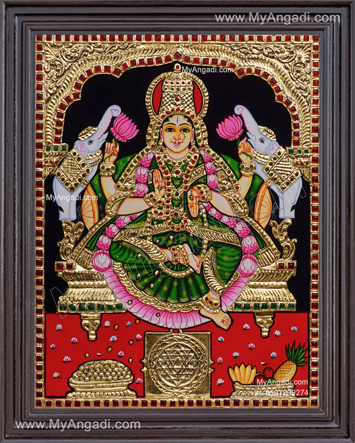 Gajalakshmi Tanjore Painting