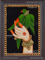 Parrot Tanjore Painting