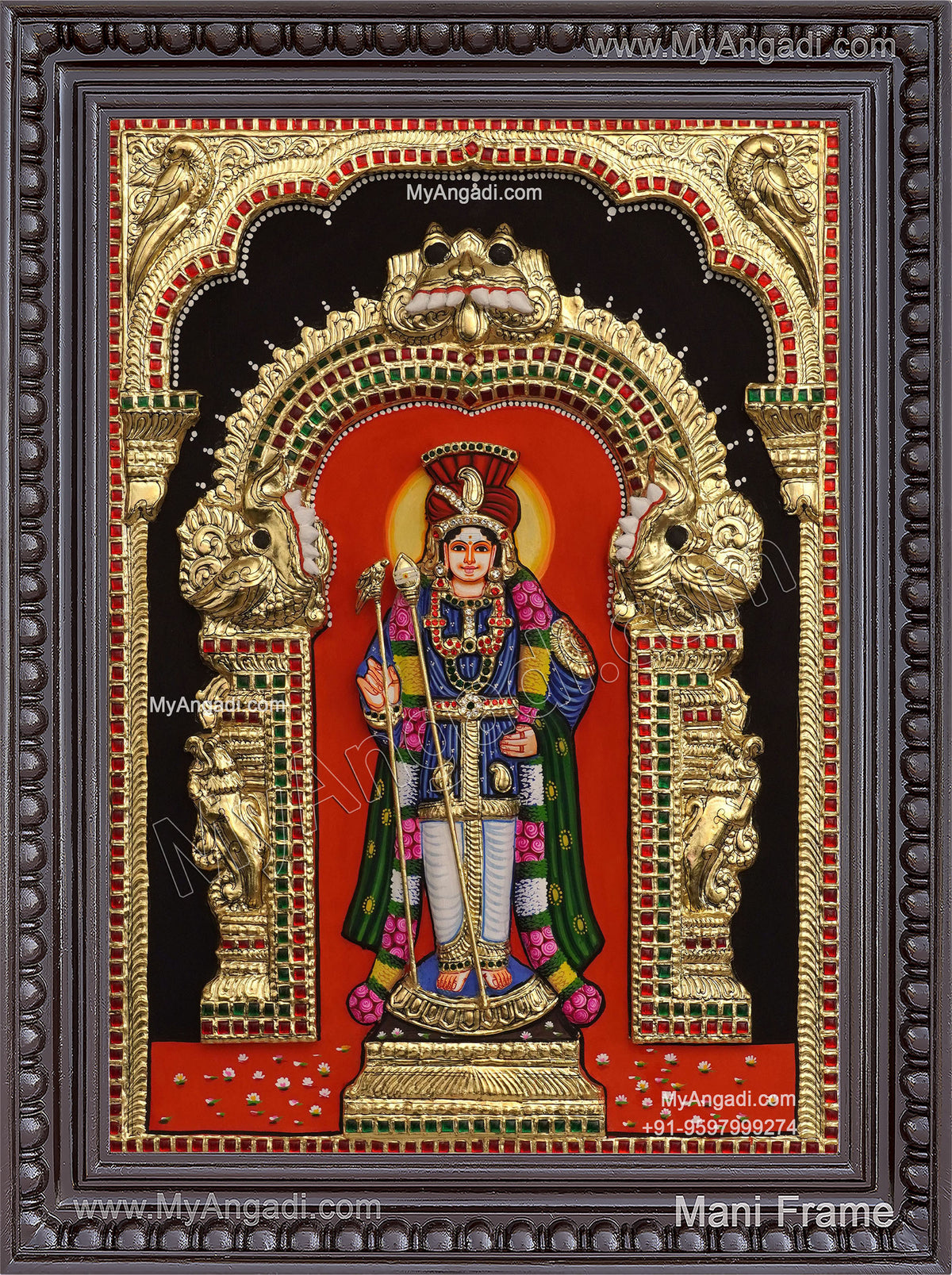 Raja Rlangara Murugar 3D Tanjore Painting