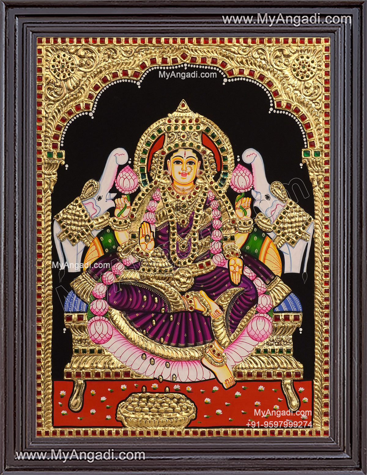 Gajalakshmi Tanjore Painting