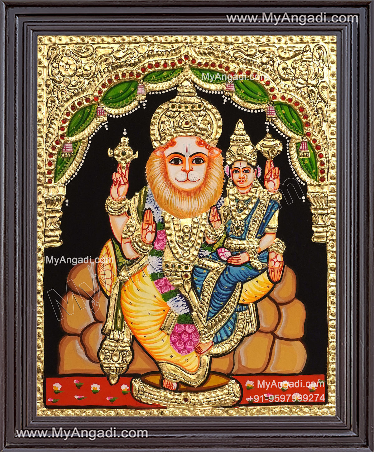 Lakshmi Narasimhar Tanjore Painting