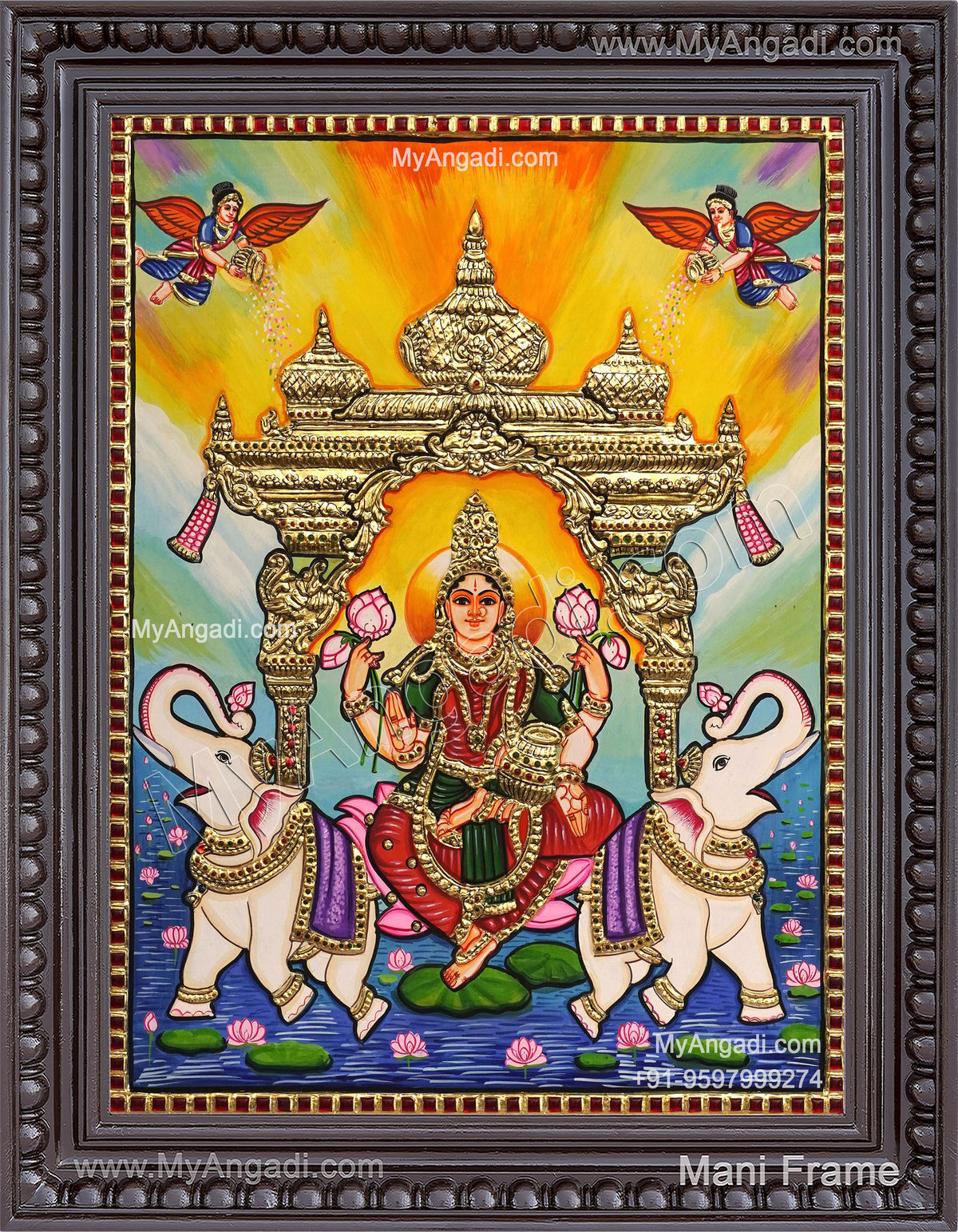 Gajalakshmi Tanjore Painting