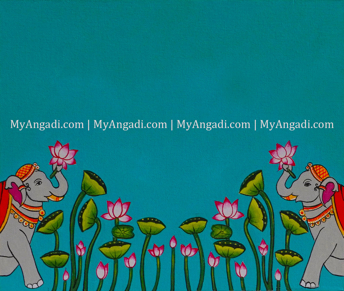 Elephant Name Board Canvas Painting 