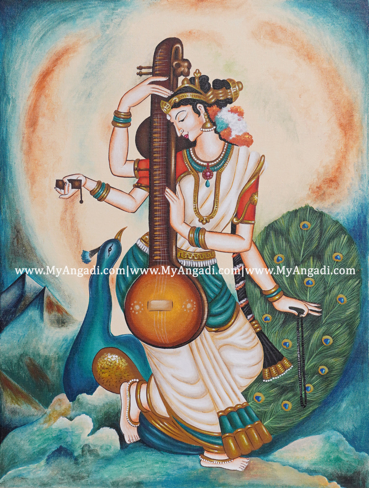 Saraswathi Canvas Painting