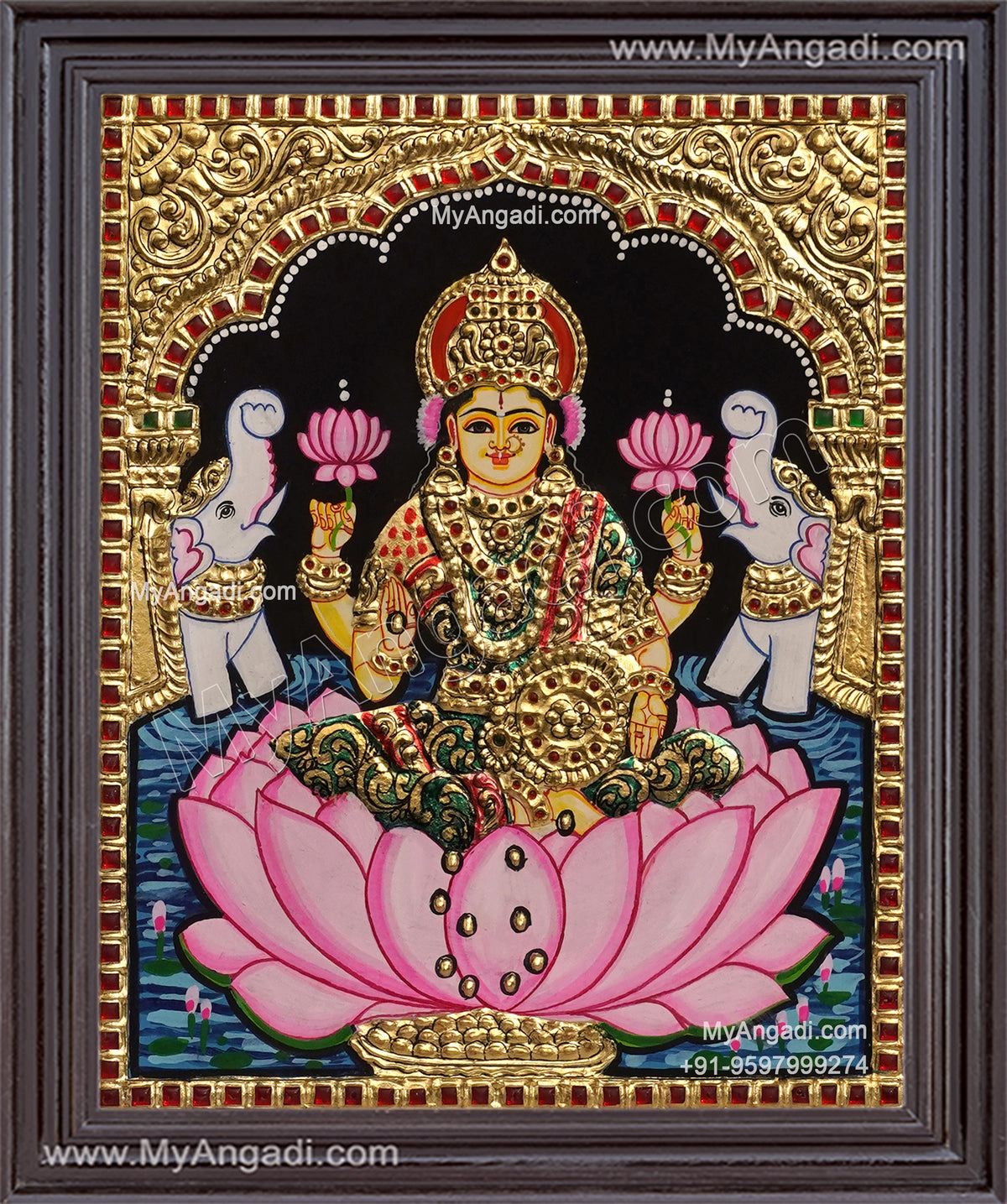 Gajalakshmi Tanjore Painting
