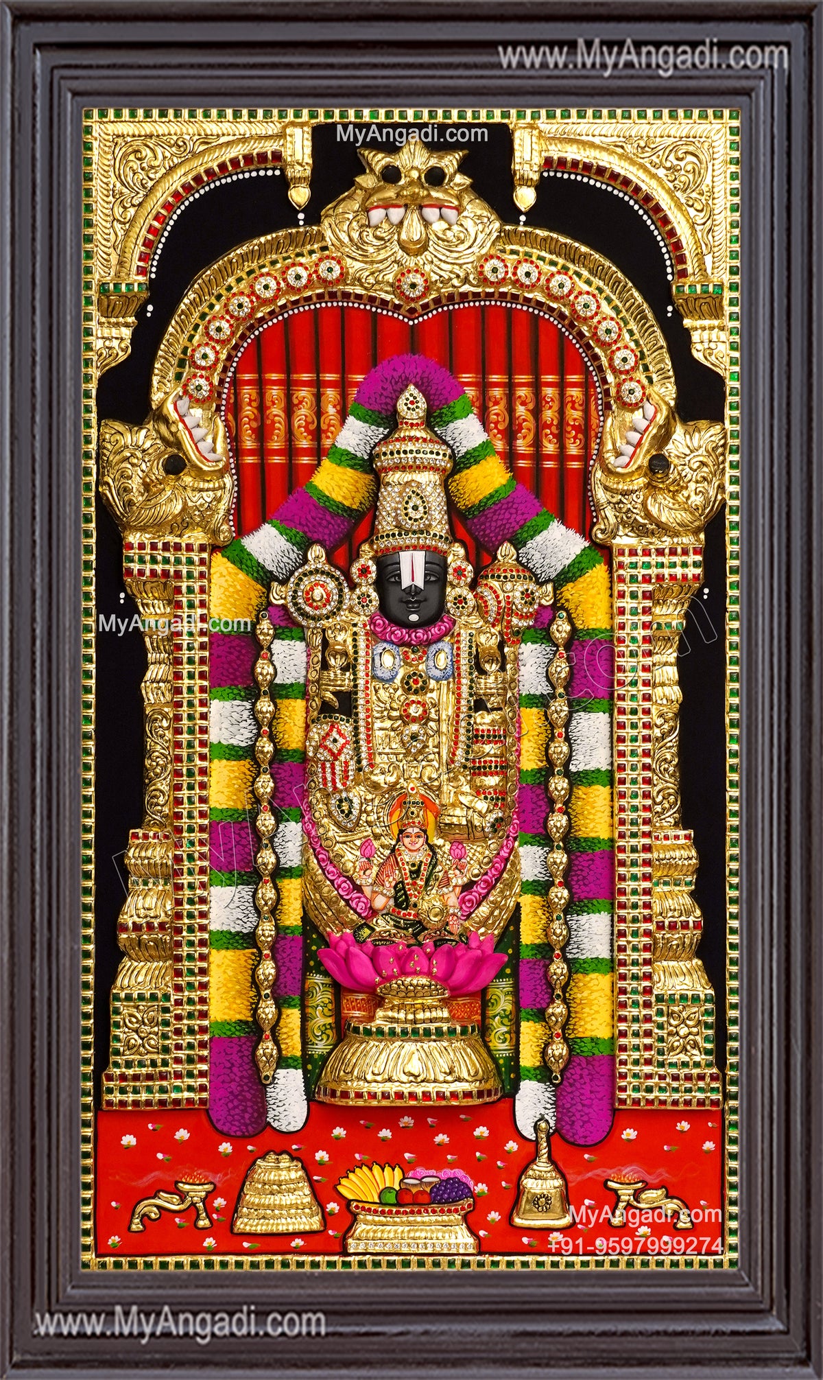 Tirupathi Balaji 3D Tanjore Painting 