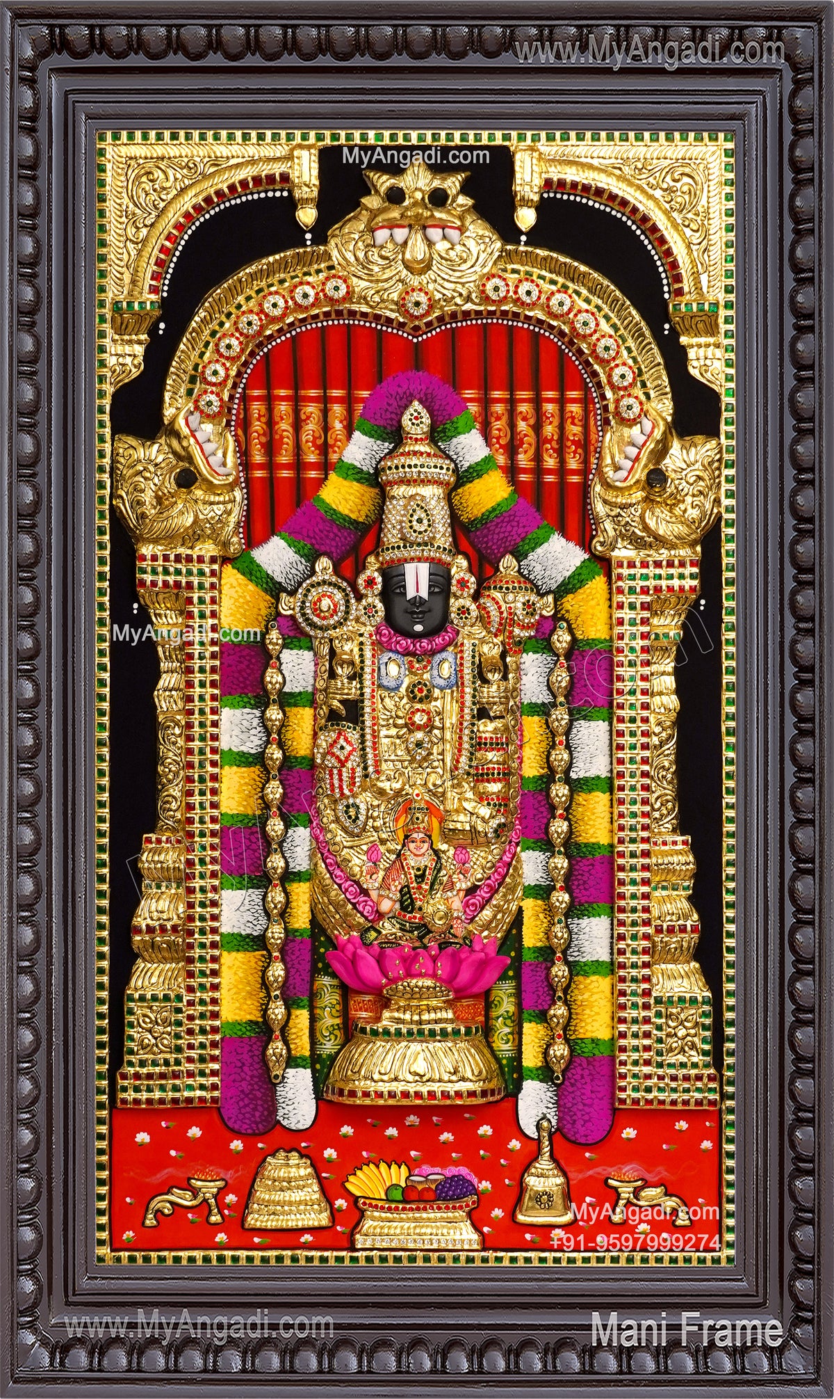 Tirupathi Balaji 3D Tanjore Painting 