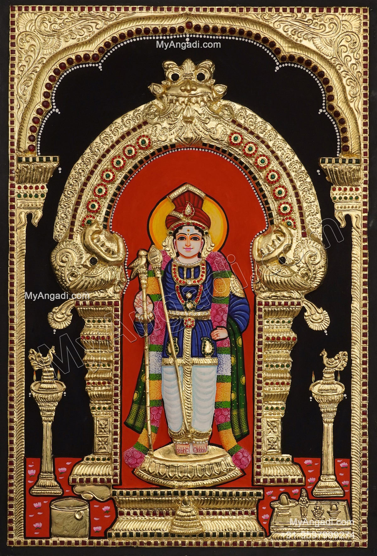 Raja Alangara Murugar 3D Tanjore Painting