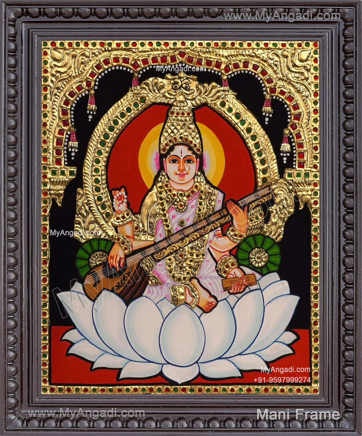 Saraswathi Tanjore Painting