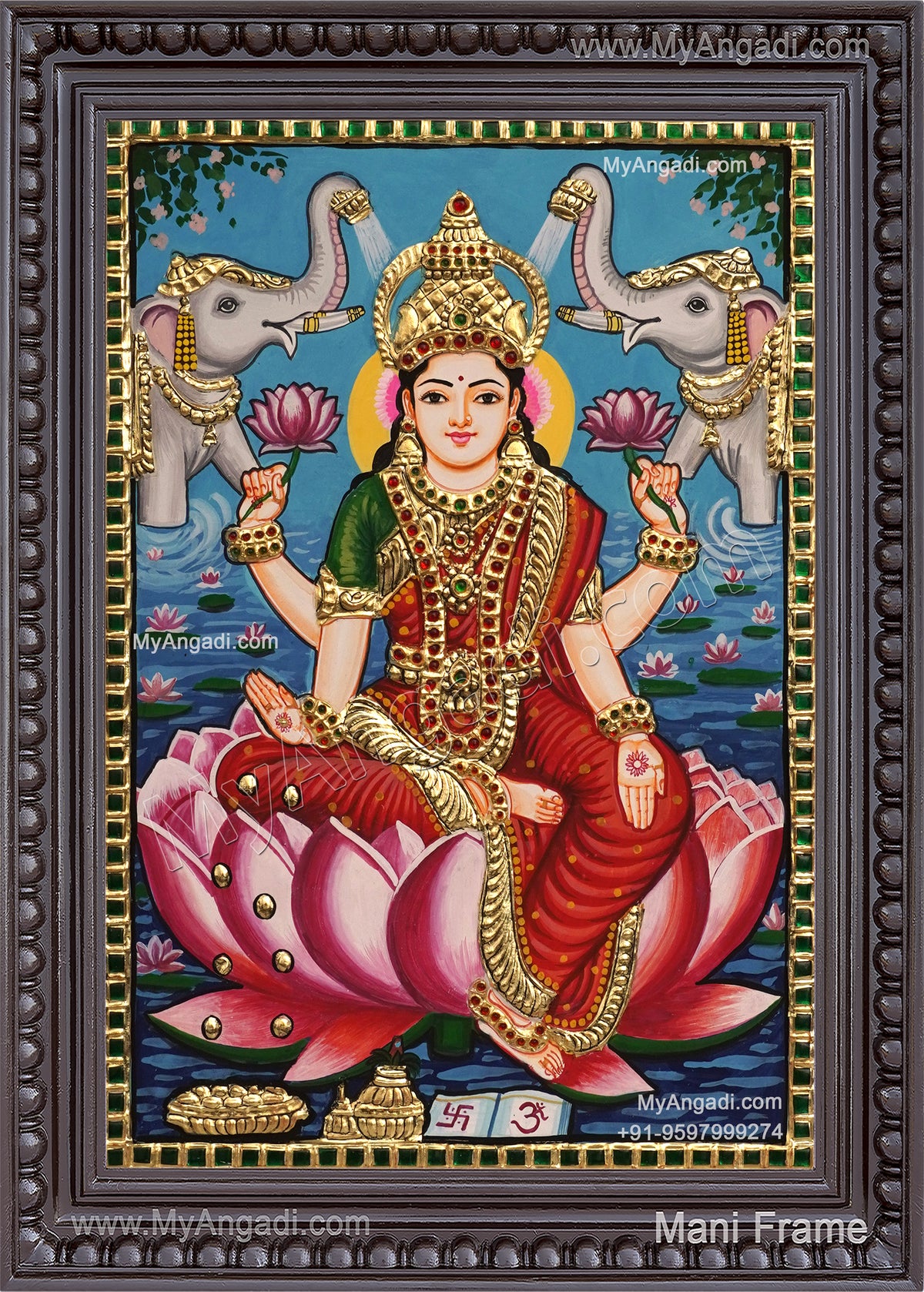 Gajalakshmi Tanjore Painting