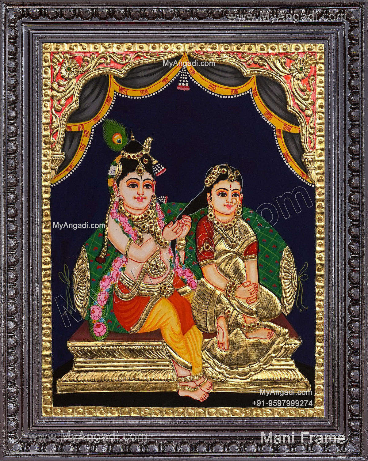 Jada Krishna Tanjore Painting