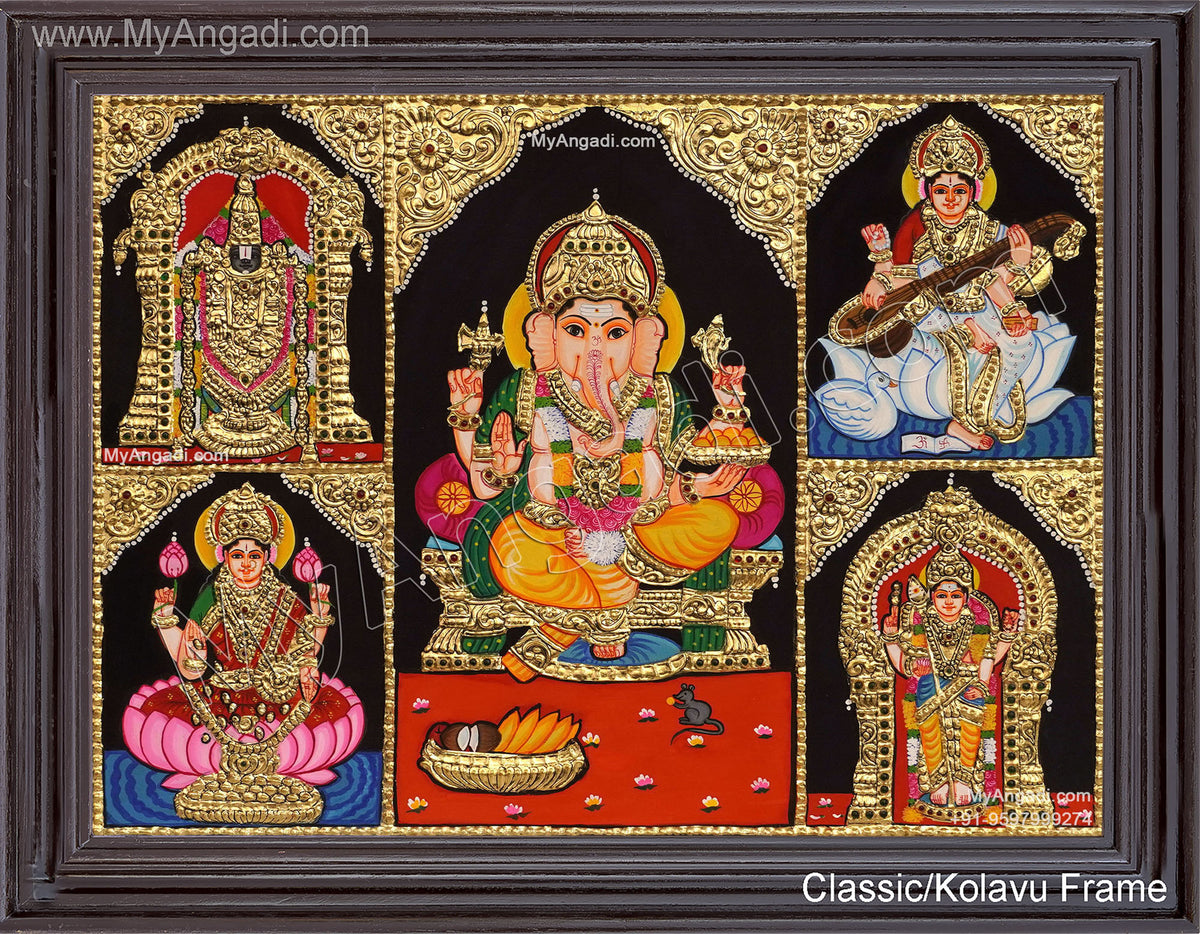 5 PanelTanjore Painting
