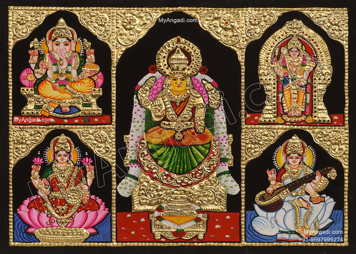 5 PanelTanjore Painting