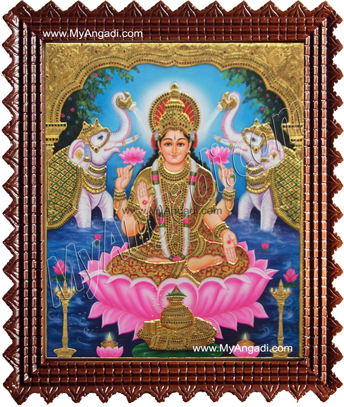 Gaja Lakshmi Tanjore Painting, Gajalakshmi Tanjore Painting