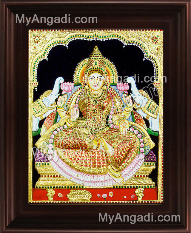 Gaja Lakshmi Tanjore Painting, Gajalakshmi Tanjore Painting