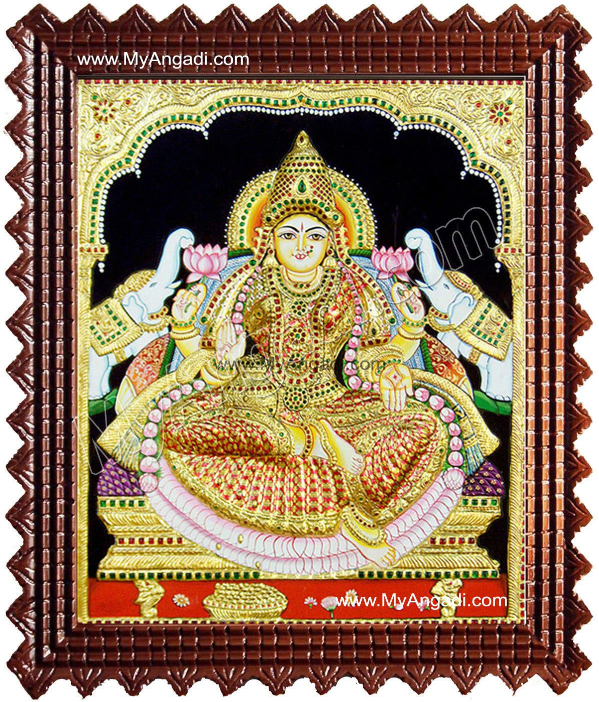 Gaja Lakshmi Tanjore Painting, Gajalakshmi Tanjore Painting