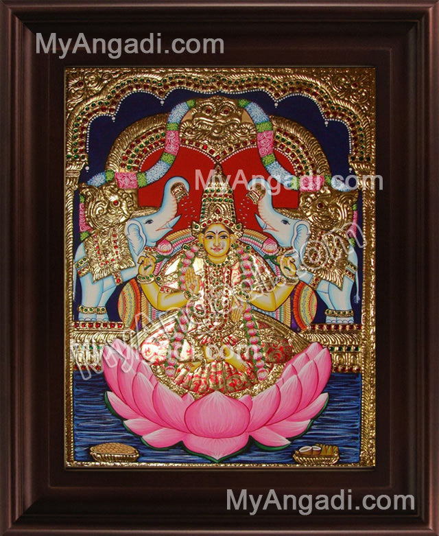 Gaja Lakshmi Tanjore Painting, Gajalakshmi Tanjore Painting